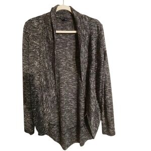 Aeropostale Dark Grey Small Space Dye Kimono Open Heathered Knit Light Cardigan